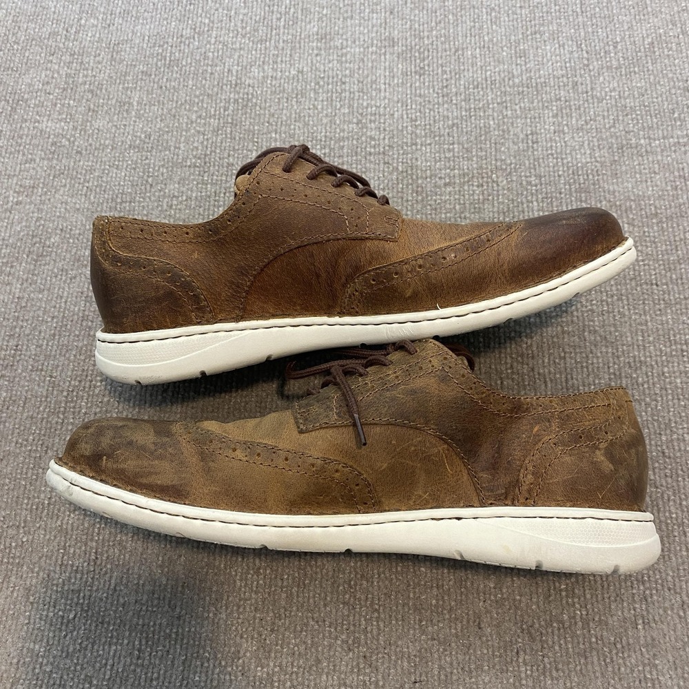 Born Shoes Mens Size‎ 10 Brown Leather Wingtip Lace Up Casual Comfort Sneakers - Picture 3 of 10